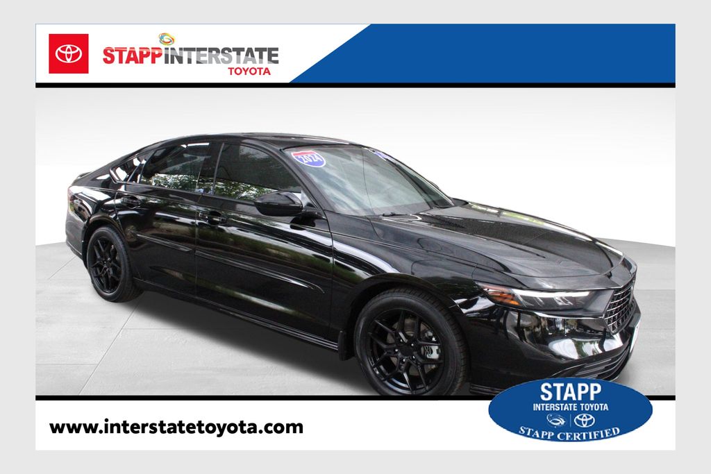 Crystal Black Pearl 2024 Honda Accord Hybrid Sport-L FWD Sedan Front-Wheel Drive Continuously Variable Transmission
