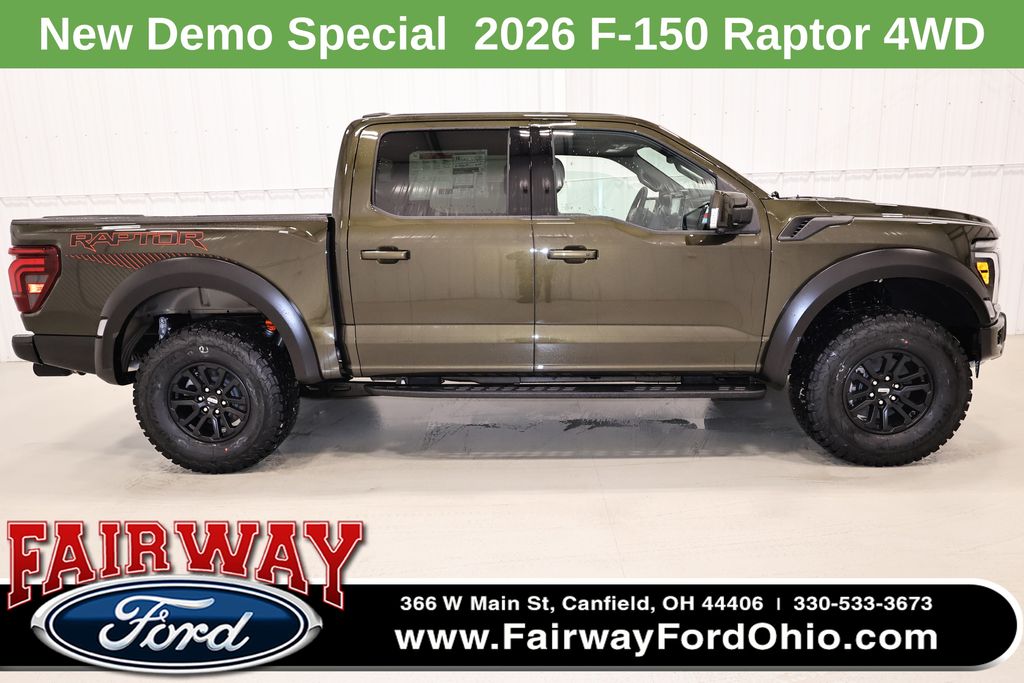 Shelter Green 2026 Ford F-150 Raptor SuperCrew 4WD Pickup Truck Four-Wheel Drive Automatic