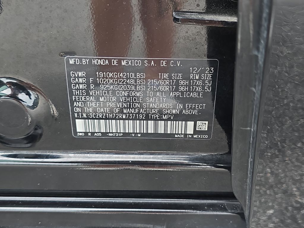 2024 Crystal Black Pearl Honda HR-V EX-L FWD SUV