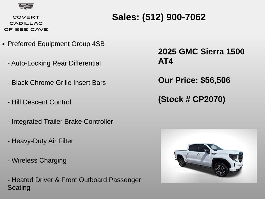 Used Car 2025 Gmc Sierra 1500  At4 For Sale Under $60,000 In Austin, Texas