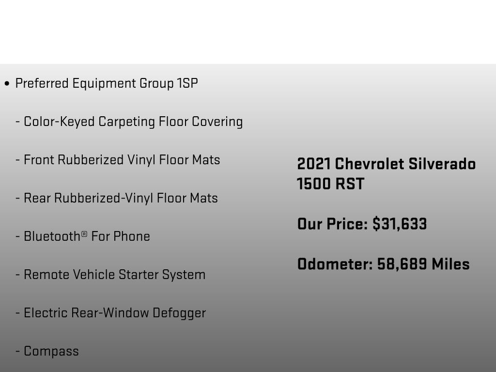 2021 Chevrolet Silverado 1500 RST White at Luther Ford