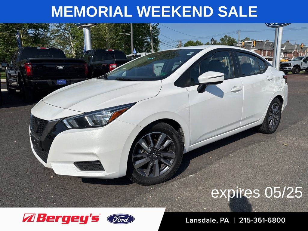 Aspen White TriCoat Pearl 2020 Nissan Versa SV FWD Sedan Front-Wheel Drive Continuously Variable Transmission