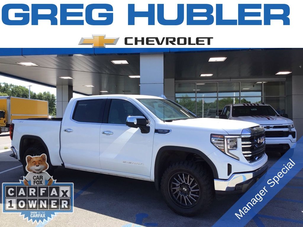 Summit White 2025 GMC Sierra 1500 SLT Crew Cab 4WD Pickup Truck Four-Wheel Drive Automatic