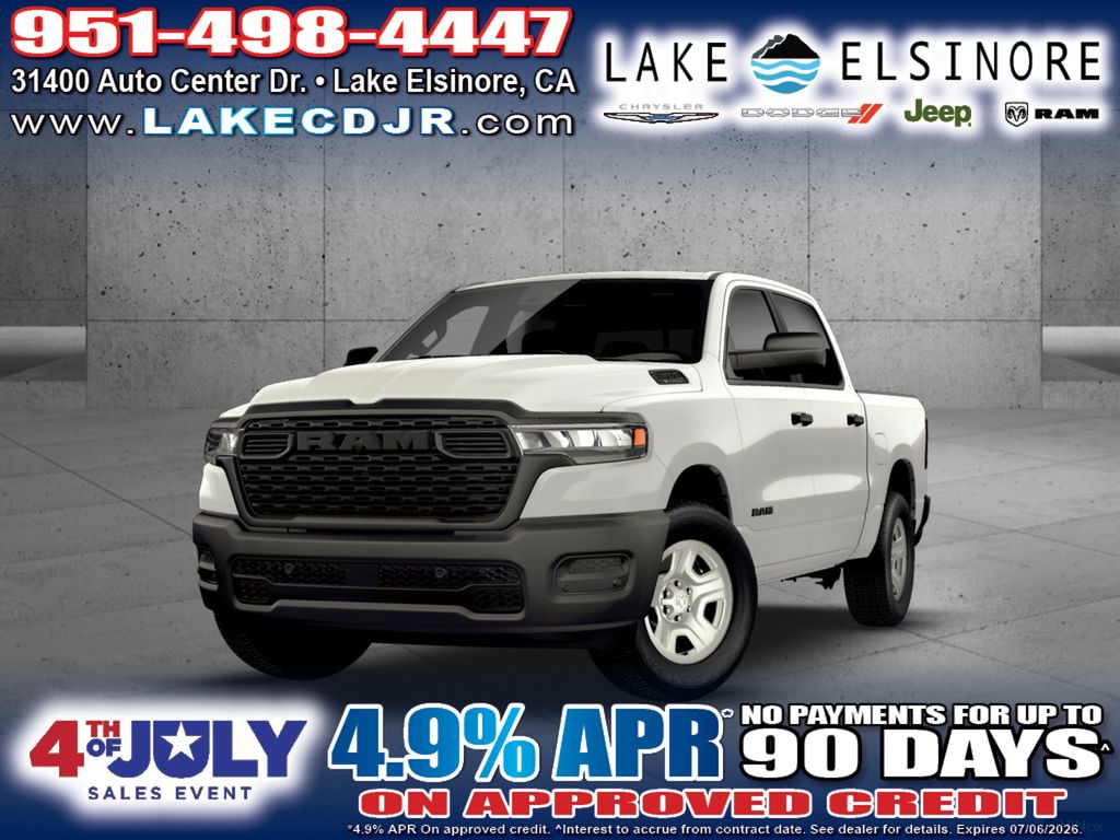 Bright White Clearcoat 2026 RAM 1500 Pickup Truck Four-Wheel Drive 8-Speed Automatic