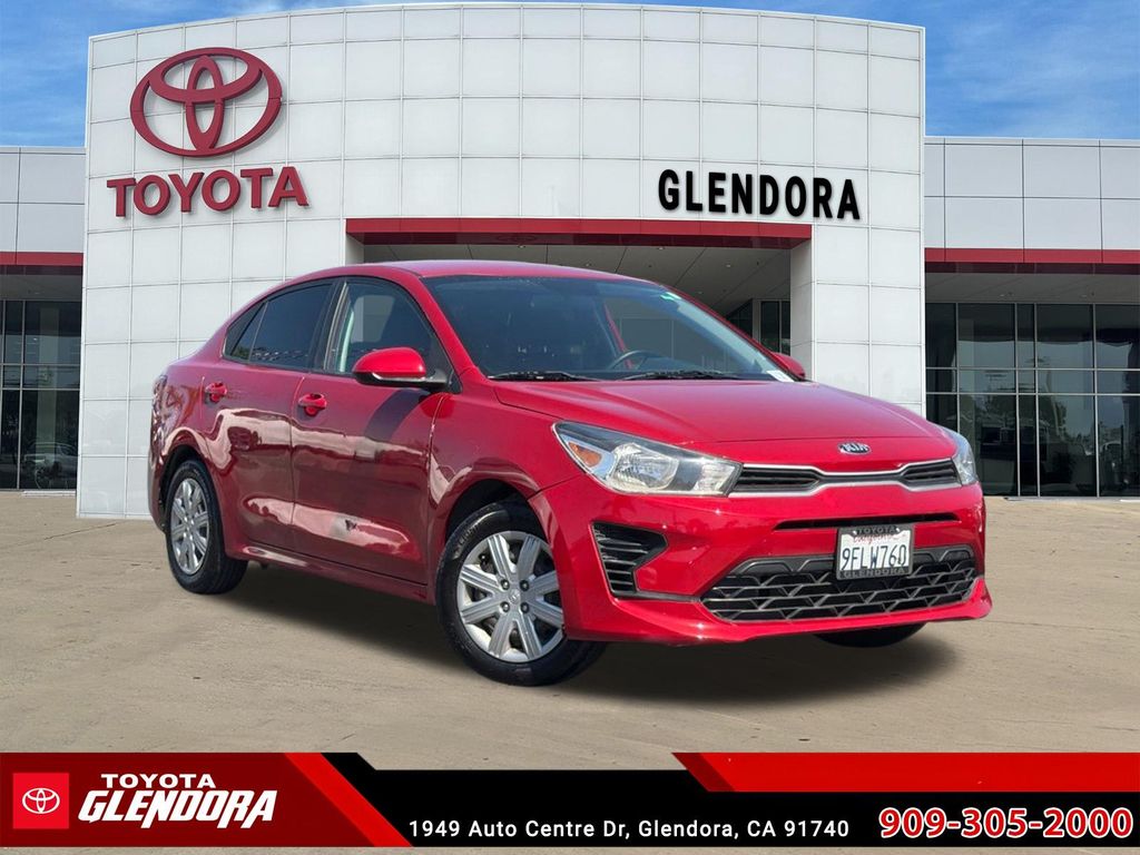 Currant Red 2021 Kia Rio Sedan Front-Wheel Drive Continuously Variable Transmission