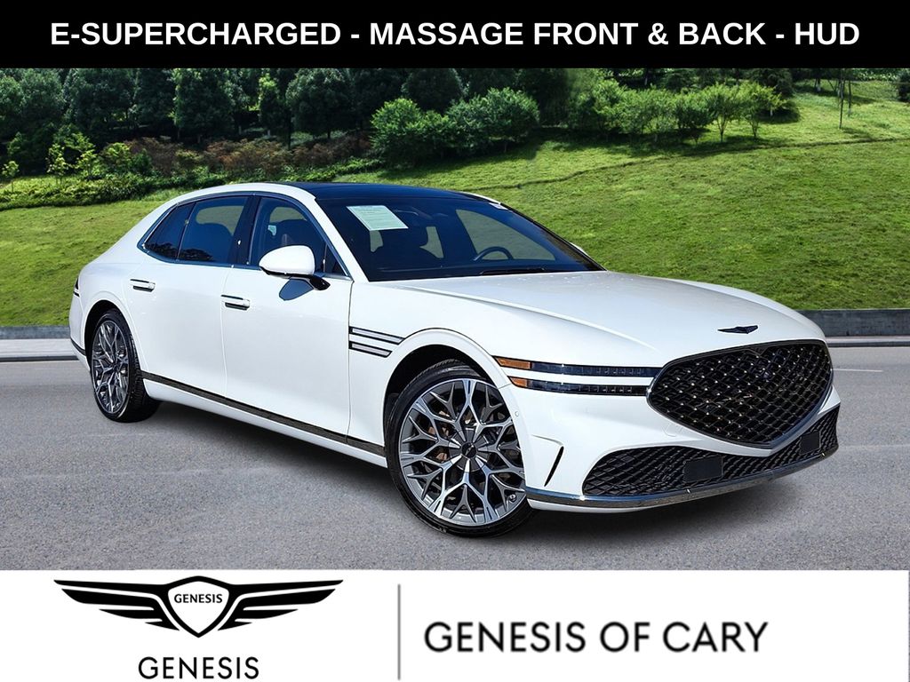 Uyuni White 2025 Genesis G90 3.5T e-Supercharger AWD Sedan All-Wheel Drive 8-Speed Automatic
