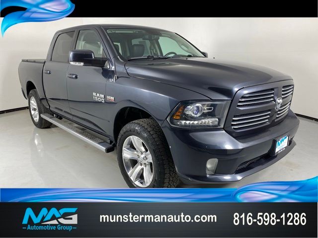 Gray (Maximum Steel Metallic Clearcoat) 2016 RAM 1500 Pickup Truck Four-Wheel Drive 8-Speed Automatic