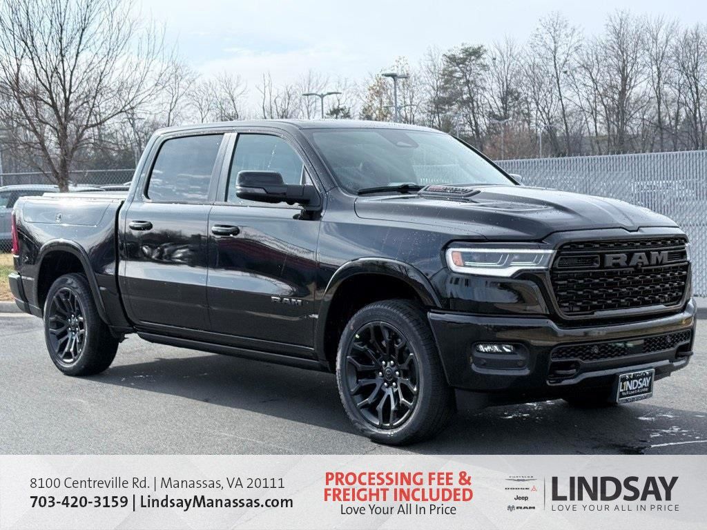 Diamond Black Crystal Pearlcoat 2026 RAM 1500 Limited Crew Cab 4WD Pickup Truck Four-Wheel Drive 8-Speed Automatic