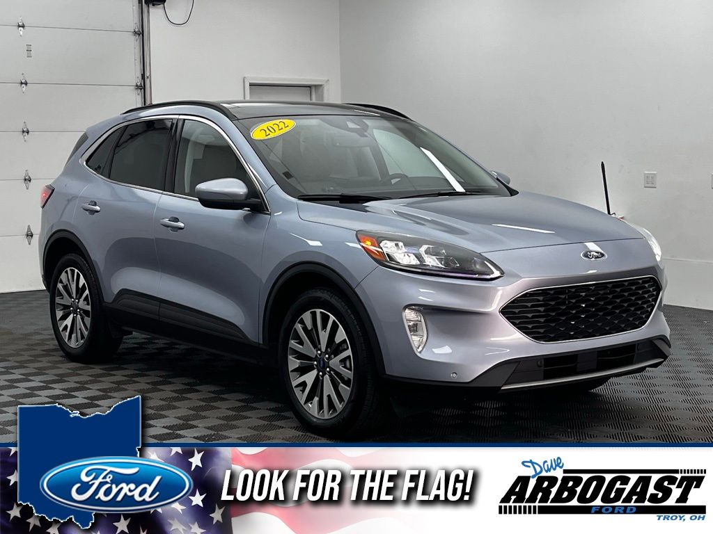 Blue Silver Metallic 2022 Ford Escape Hybrid Titanium AWD SUV / Crossover All-Wheel Drive Continuously Variable Transmission