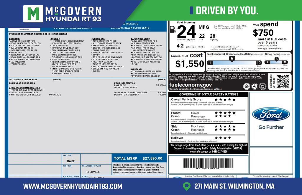 White Gold Metallic 2017 Ford Escape SE AWD SUV / Crossover All-Wheel Drive 6-Speed Automatic