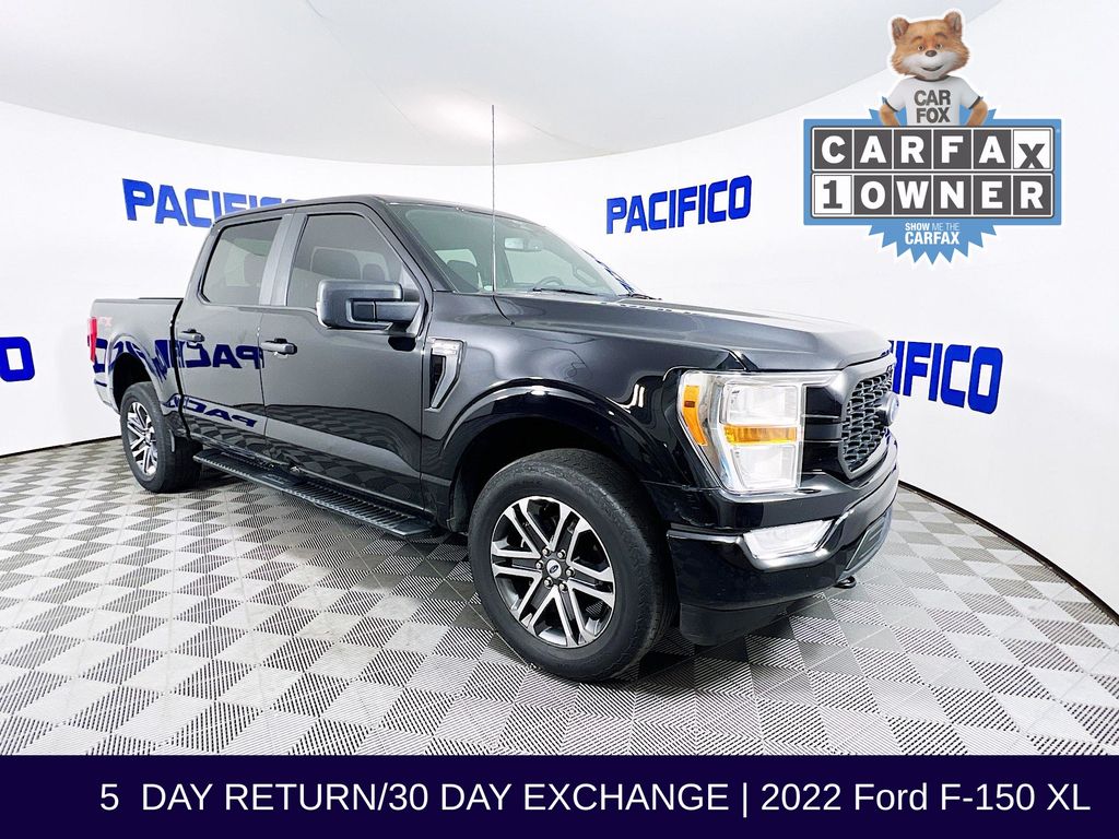Agate Black Metallic 2022 Ford F-150 XL SuperCrew 4WD Pickup Truck Four-Wheel Drive Automatic