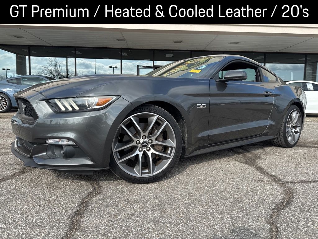 Gray (Magnetic Metallic) 2017 Ford Mustang GT Premium Coupe RWD Coupe Rear-Wheel Drive 6-Speed Automatic