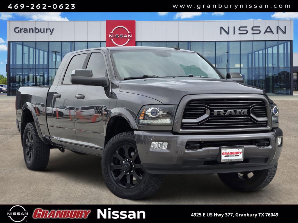 Gray (Granite Crystal Metallic Clearcoat) 2018 RAM 3500 Laramie Mega Cab 4WD Pickup Truck Four-Wheel Drive 6-Speed Automatic