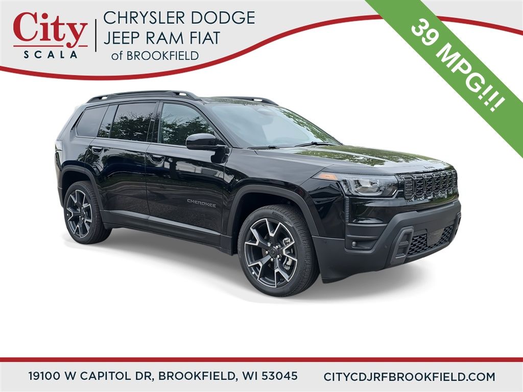 Diamond Black Crystal Pearlcoat 2026 Jeep Cherokee Overland 4WD SUV / Crossover Four-Wheel Drive Continuously Variable Transmission