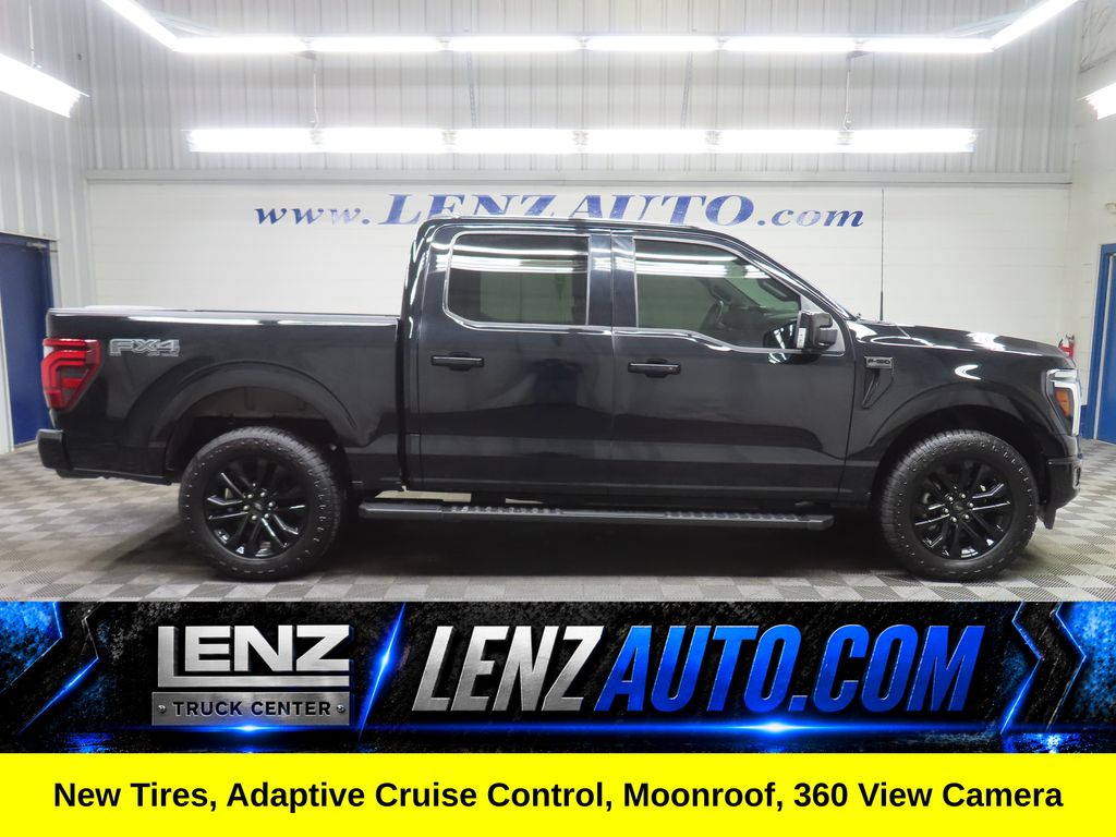 Agate Black Metallic 2024 Ford F-150 Lariat SuperCrew 4WD Pickup Truck Four-Wheel Drive Automatic