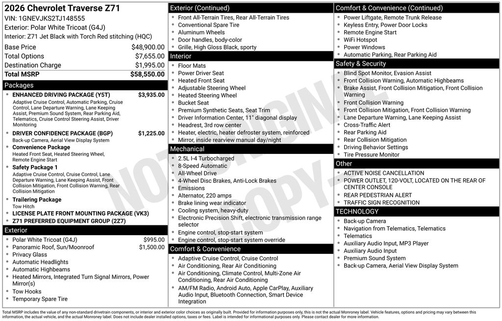 2026 Chevrolet Traverse Z71 - 4