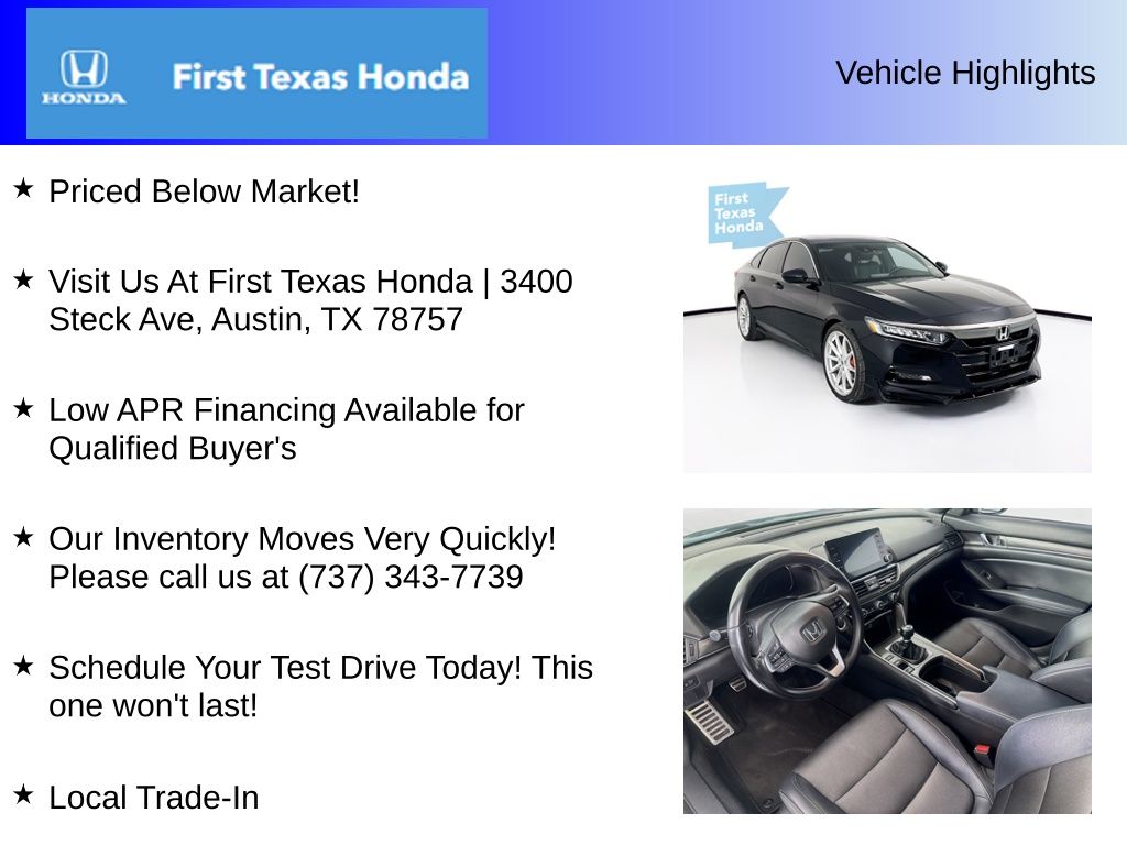 Used Car 2018 Honda Accord  Sport 2.0t For Sale In Austin, Texas
