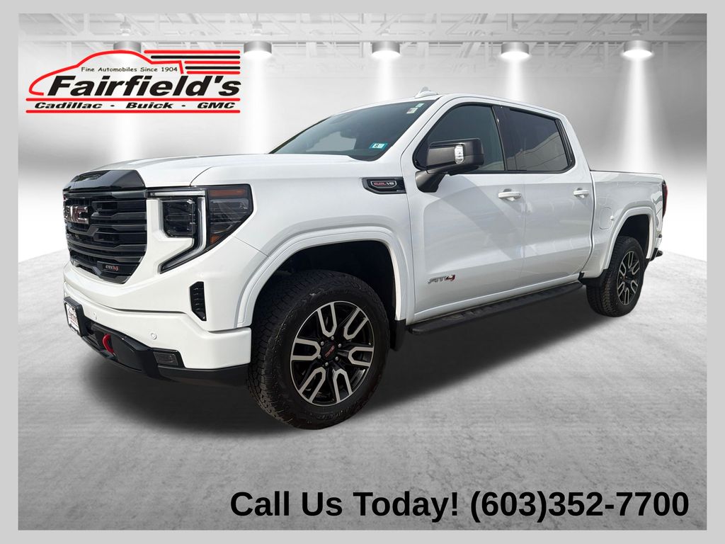 Summit White 2025 GMC Sierra 1500 AT4 Crew Cab 4WD Pickup Truck Four-Wheel Drive Automatic