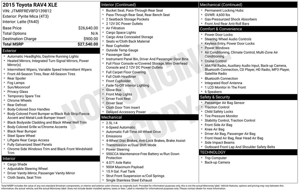 used 2015 Toyota RAV4 car, priced at $14,900