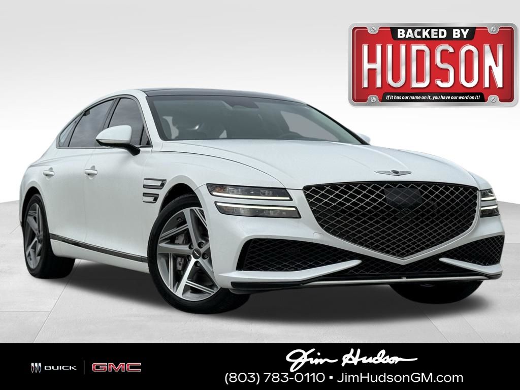 White 2022 Genesis G80 3.5T Sport AWD Sedan All-Wheel Drive 8-Speed Automatic