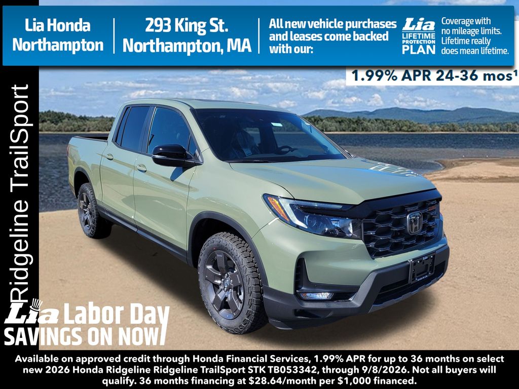 Ash Green Metallic 2026 Honda Ridgeline Pickup Truck All-Wheel Drive 9-Speed Automatic