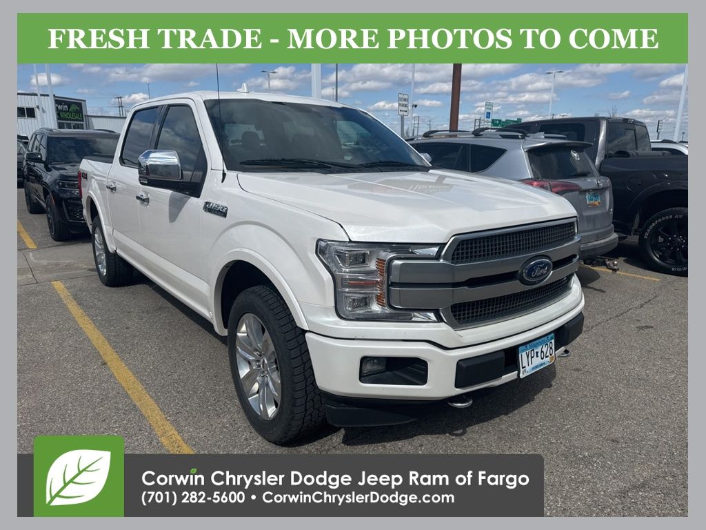 White Platinum 2018 Ford F-150 Platinum SuperCrew 4WD Pickup Truck Four-Wheel Drive Automatic