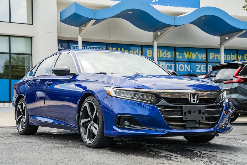 Blue 2022 Honda Accord Sedan Front-Wheel Drive Continuously Variable Transmission