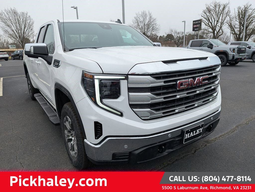 Summit White 2026 GMC Sierra 1500 SLE Double Cab 4WD Pickup Truck Four-Wheel Drive Automatic
