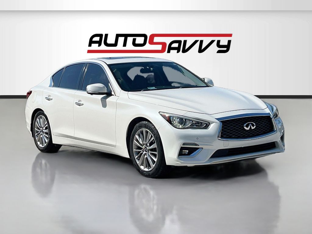 2022 INFINITI Q50 LUXE White at AutoSavvy Houston Northwest