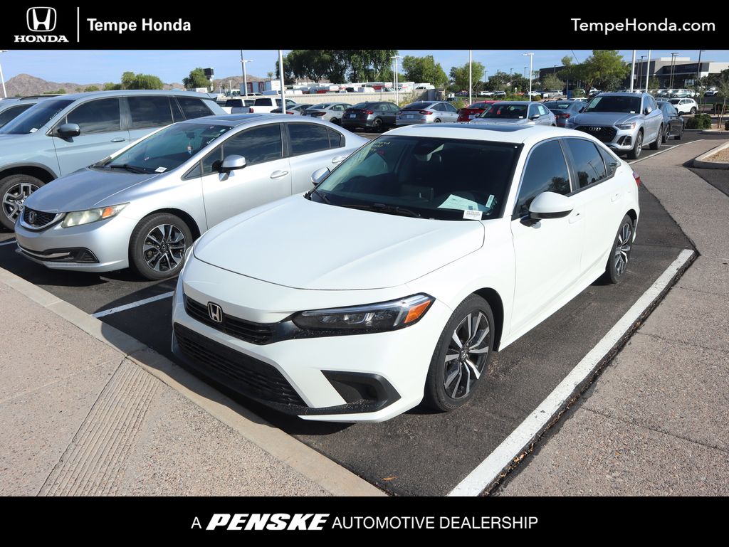 White 2024 Honda Civic Sedan Front-Wheel Drive Continuously Variable Transmission