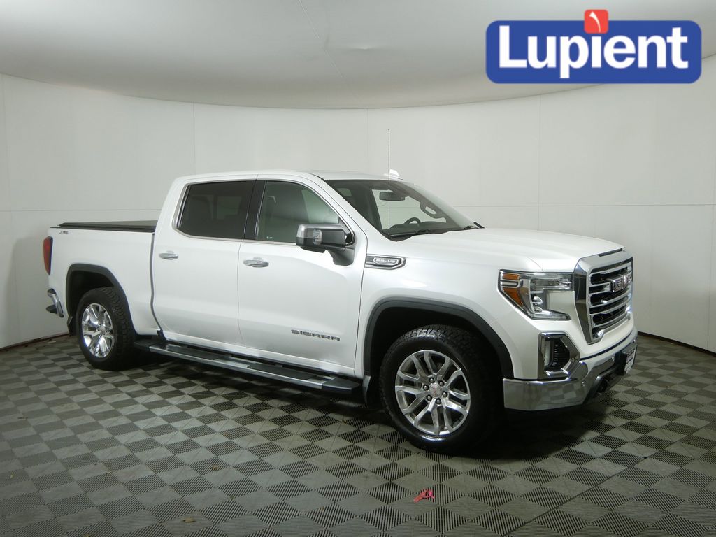 White Frost Tricoat 2021 GMC Sierra 1500 SLT Crew Cab 4WD Pickup Truck Four-Wheel Drive 8-Speed Automatic