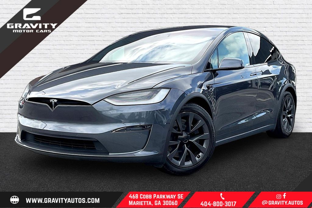 Gray 2023 Tesla Model X Sedan All-Wheel Drive 1-Speed Automatic