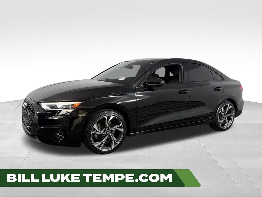Mythos Black Metallic 2023 Audi A3 Sedan All-Wheel Drive 7-Speed Automatic