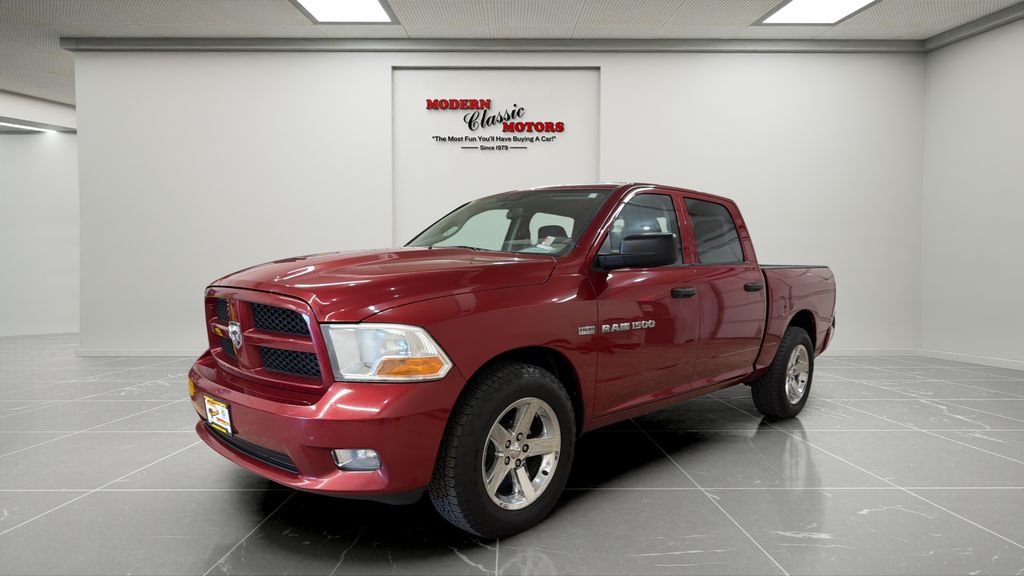 Deep Cherry Red Crystal Pearlcoat 2012 RAM 1500 Express Crew Cab 4WD Pickup Truck Four-Wheel Drive 6-Speed Automatic