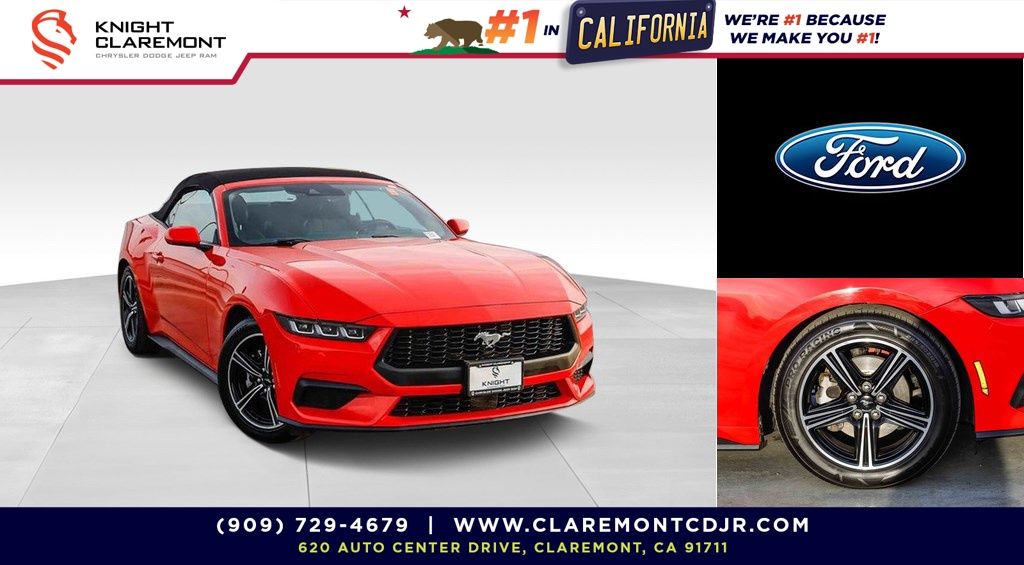 Race Red 2024 Ford Mustang EcoBoost Convertible RWD Convertible Rear-Wheel Drive Automatic