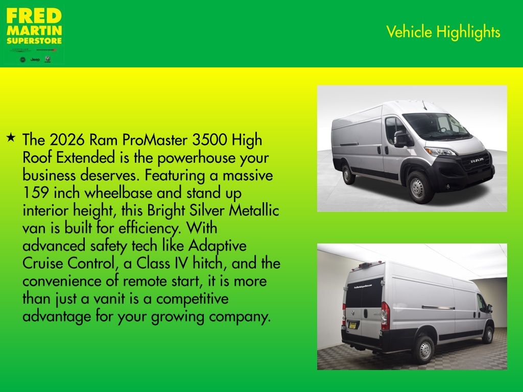 new 2026 Ram ProMaster 3500 car, priced at $53,085