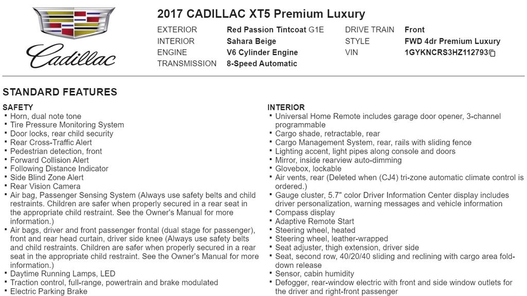 2017 Cadillac XT5 Premium Luxury 21