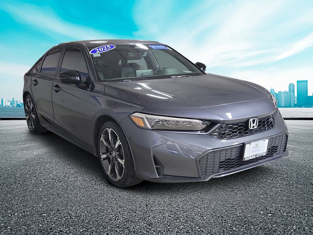 Gray Metallic 2025 Honda Civic Hybrid Hatchback Front-Wheel Drive Continuously Variable Transmission