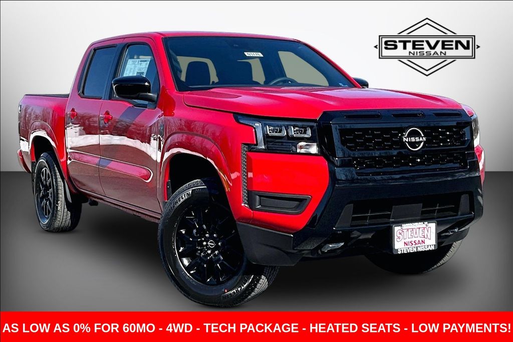 Red Alert 2026 Nissan Frontier Pickup Truck Four-Wheel Drive 9-Speed Automatic Overdrive