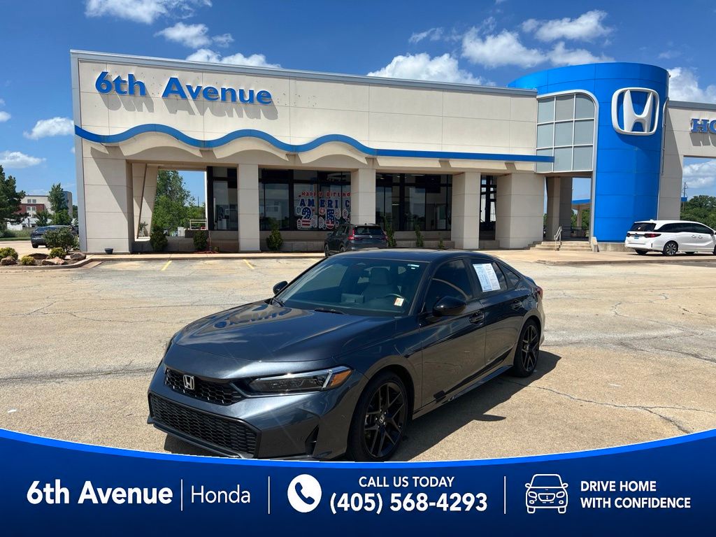 Meteorite Gray Metallic 2025 Honda Civic Hybrid Sedan Front-Wheel Drive Continuously Variable Transmission