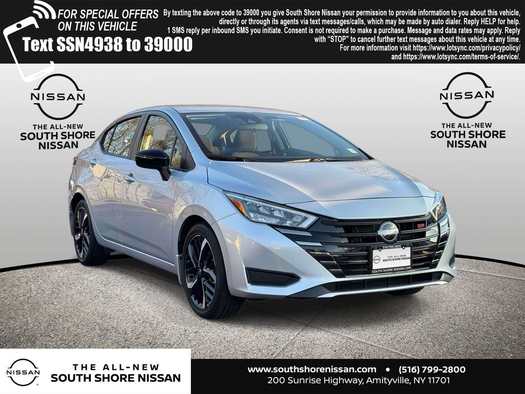 Brilliant Silver Metallic 2025 Nissan Versa SR FWD Sedan Front-Wheel Drive Continuously Variable Transmission