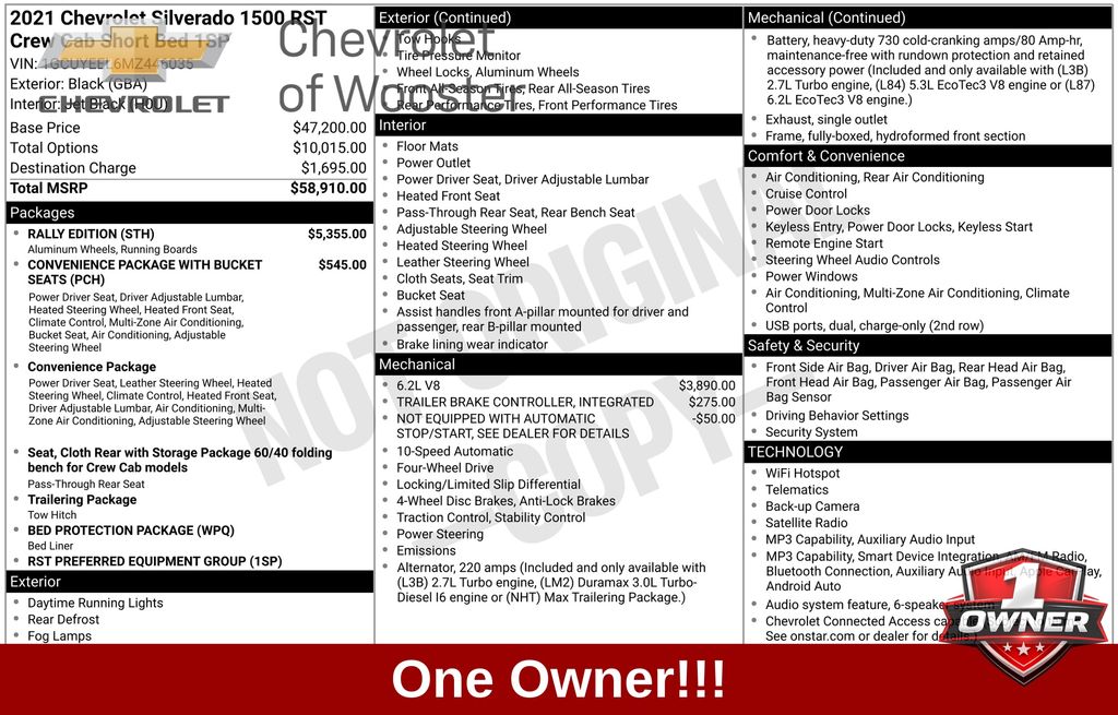 2021 Chevrolet Silverado 1500 RST - Main Image