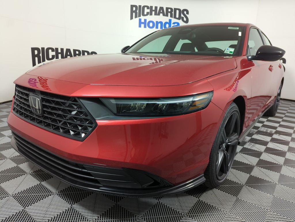 Radiant Red Metallic 2026 Honda Accord Hybrid Sport-L FWD Sedan Front-Wheel Drive Continuously Variable Transmission