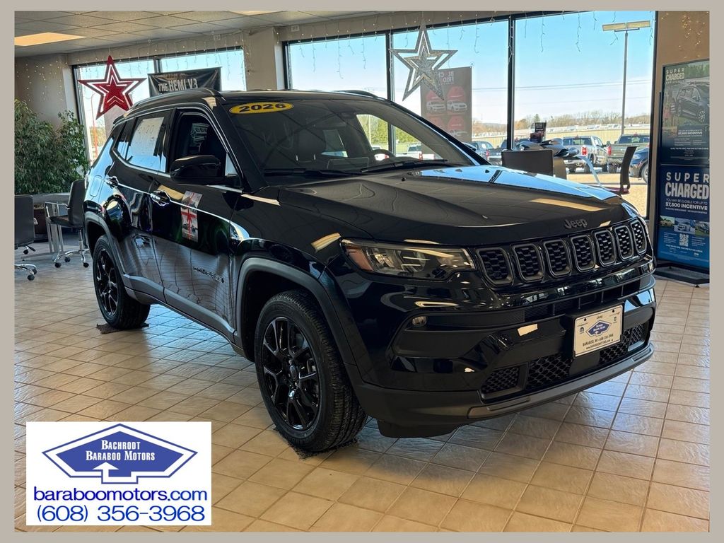 Diamond Black Crystal Pearlcoat 2026 Jeep Compass Latitude 4WD SUV / Crossover Four-Wheel Drive 8-Speed Automatic