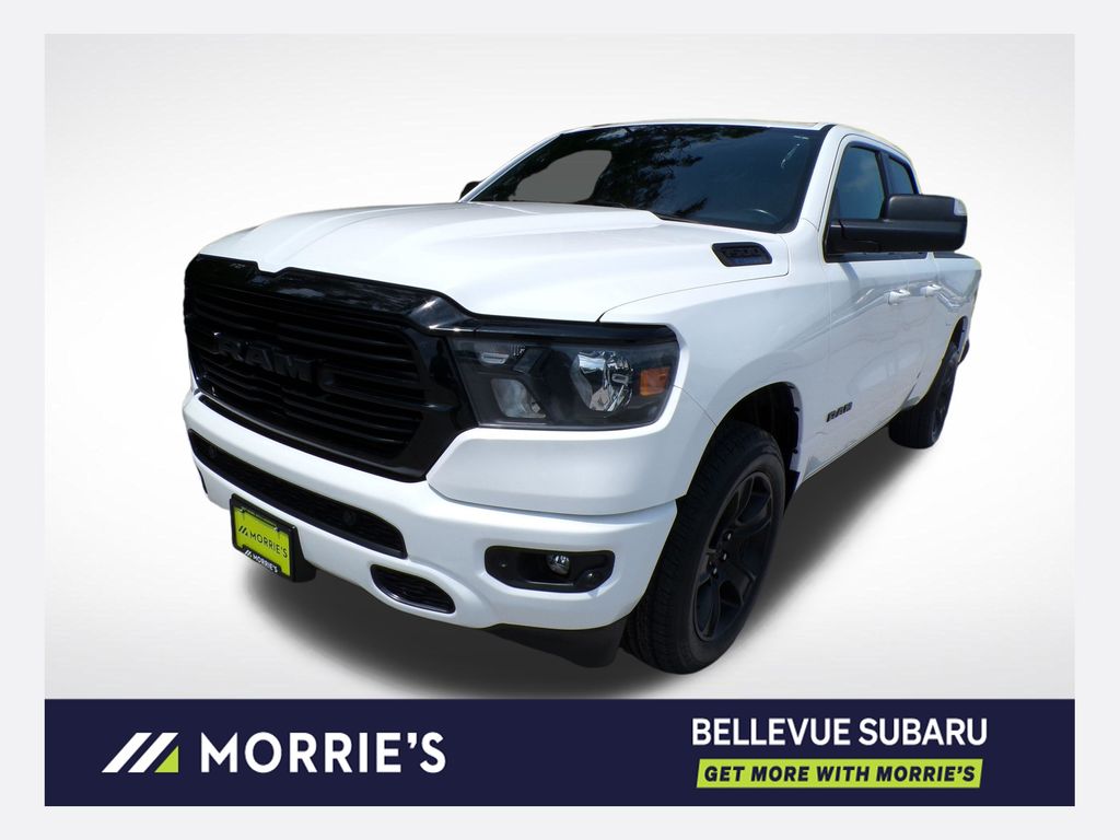 Bright White Clearcoat 2021 RAM 1500 Pickup Truck Four-Wheel Drive 8-Speed Automatic
