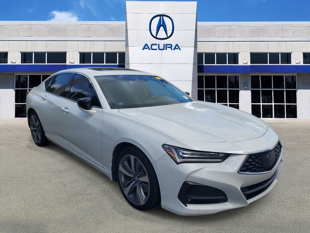 Platinum White Pearl 2021 Acura TLX FWD with Advance Package Sedan Front-Wheel Drive Automatic