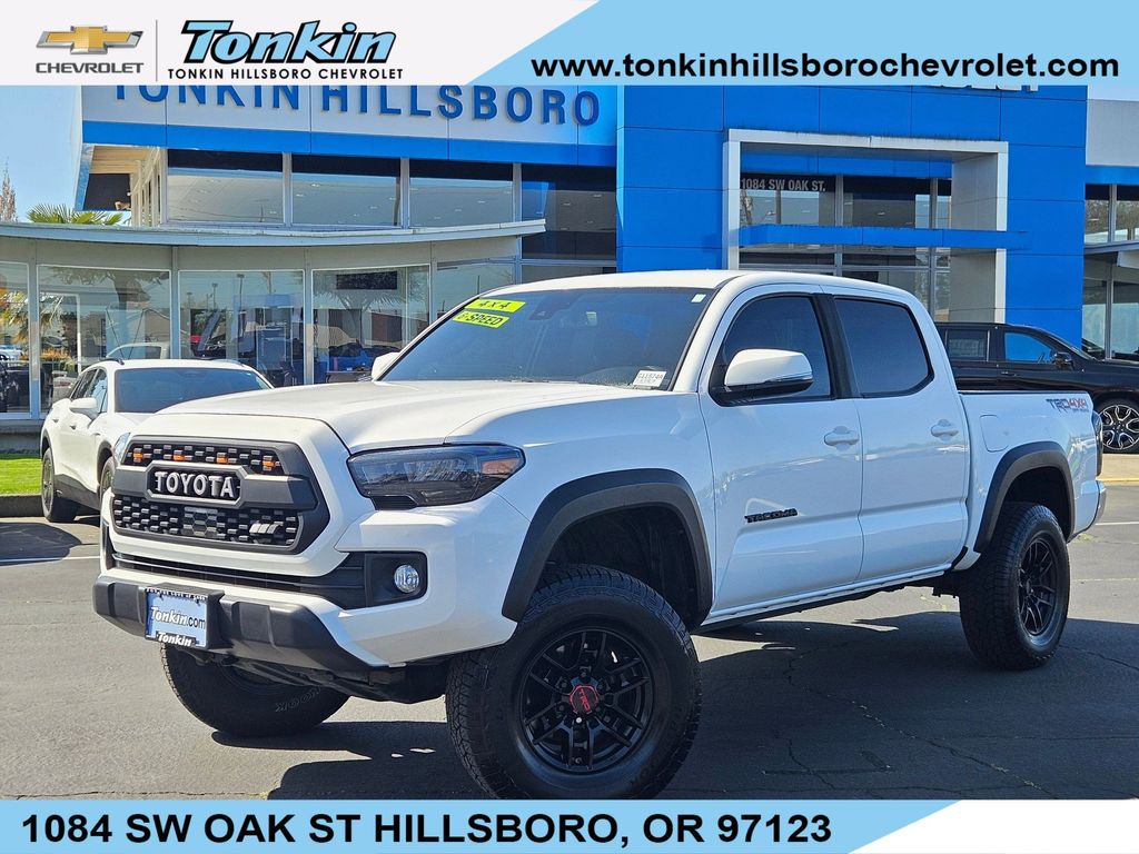Super White 2019 Toyota Tacoma TRD Off Road Double Cab 4WD Pickup Truck Four-Wheel Drive 6-Speed Manual