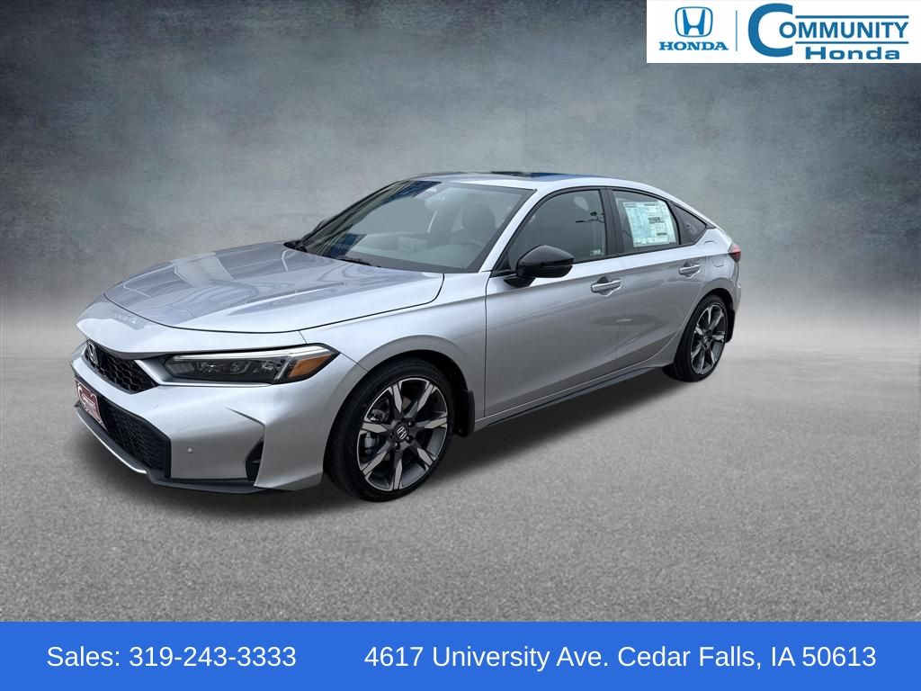 Solar Silver Metallic 2026 Honda Civic Hybrid Sport Touring Hatchback FWD Hatchback Front-Wheel Drive Continuously Variable Transmission