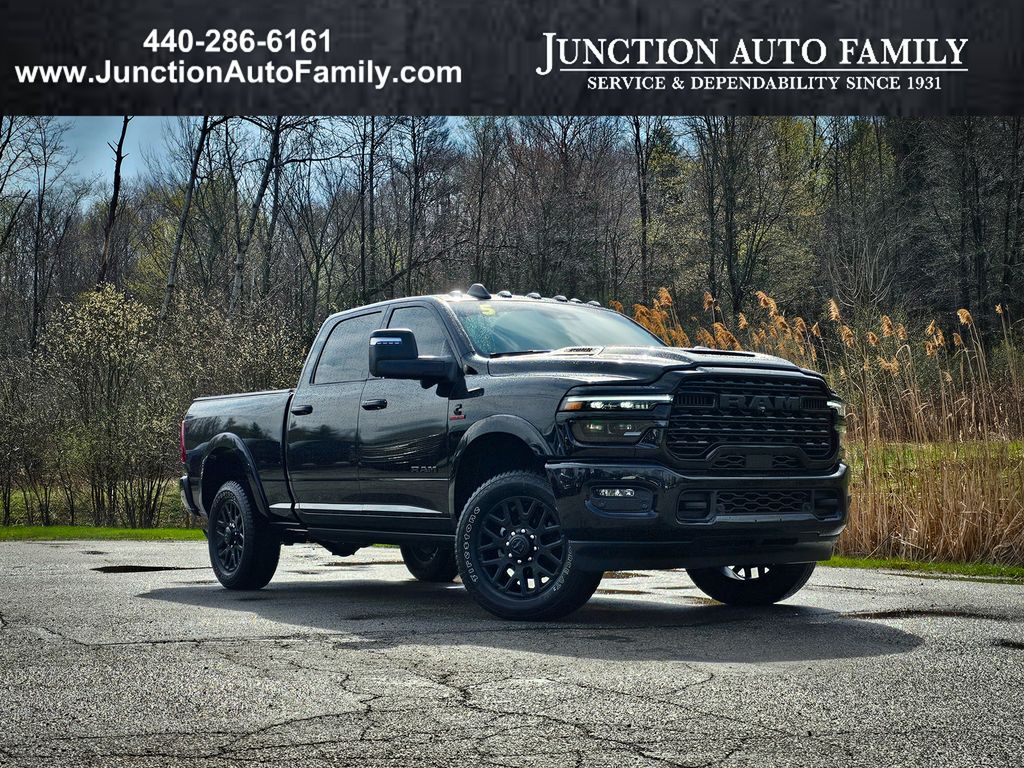 Diamond Black Crystal Pearlcoat 2025 RAM 2500 Limited Crew Cab 4WD Pickup Truck Four-Wheel Drive 8-Speed Automatic