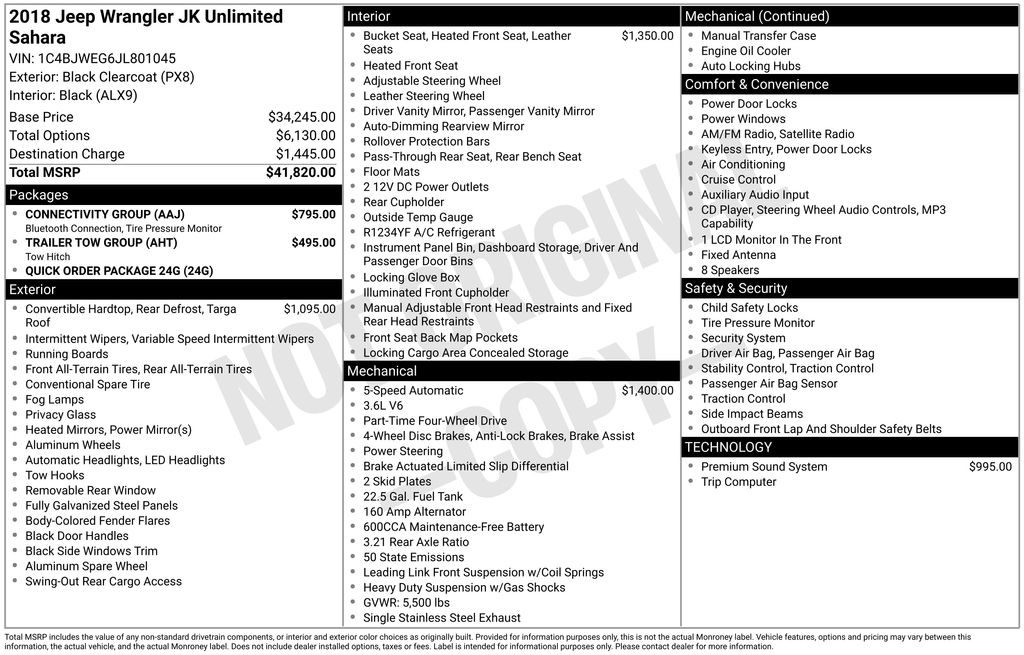 Certified Used 2018 Black Jeep Unlimited Sahara image 2